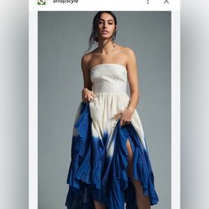 Anthropologie Strapless Dress in Cream